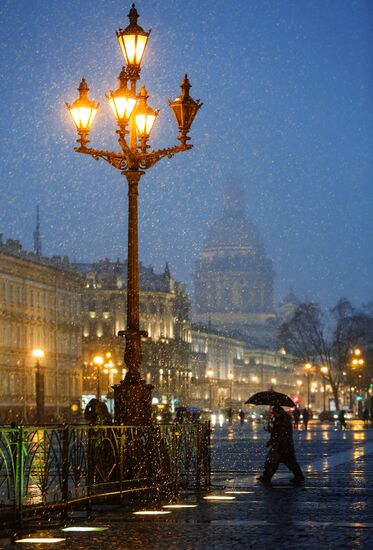 Snow in St. Petersburg
