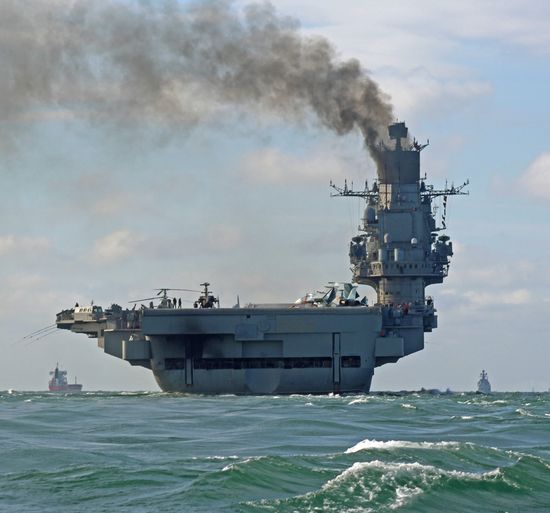 Russian Northern Fleet's carrier battle group sails through English Channel