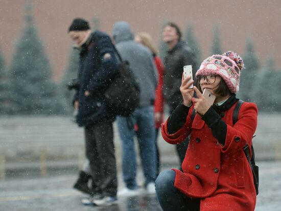 First snow in Moscow
