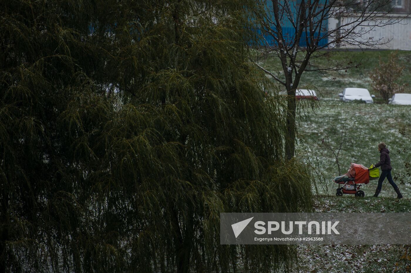 First snow in Moscow
