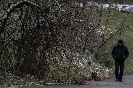 First snow in Moscow