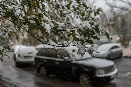 First snow in Moscow