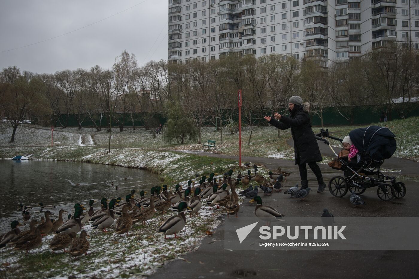 First snow in Moscow