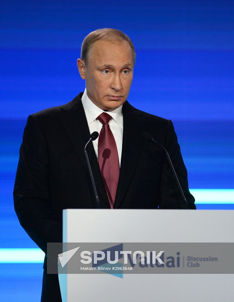 Russian President Vladimir Putin at 13th Annual Meeting of the Valdai Discussion Club