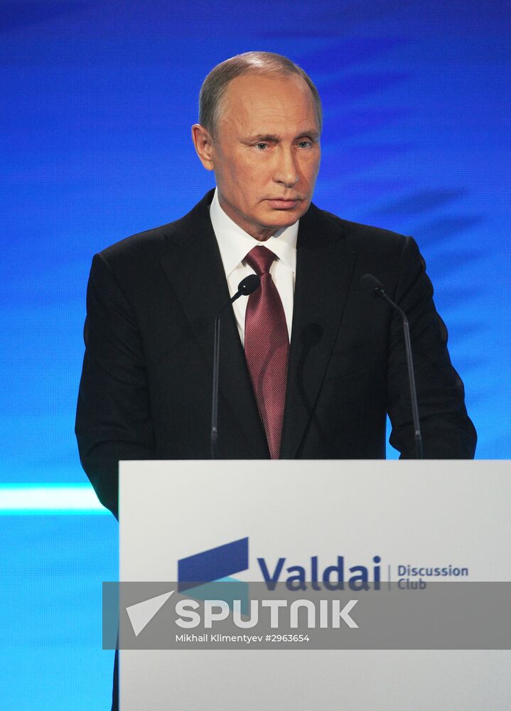 Russian President Vladimir Putin at 13th Annual Meeting of the Valdai Discussion Club