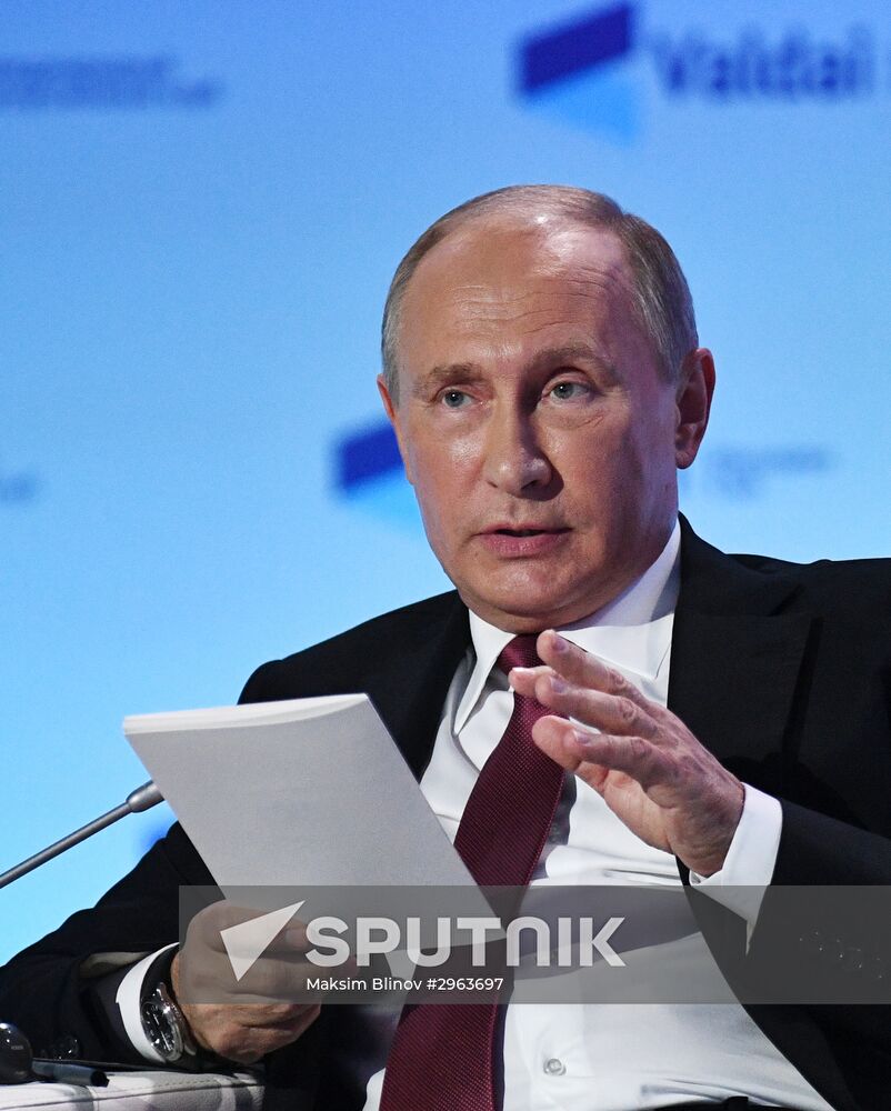 Russian President Vladimir Putin at 13th Annual Meeting of the Valdai Discussion Club
