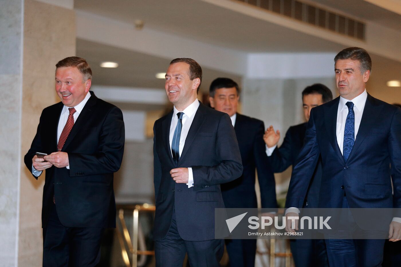 Russian Prime Minister Dmitry Medvedev at a session of the Eurasian Intergovernmental Council
