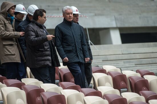 Moscow Mayor Sobyanin tours the Luzhniki Stadium construction site