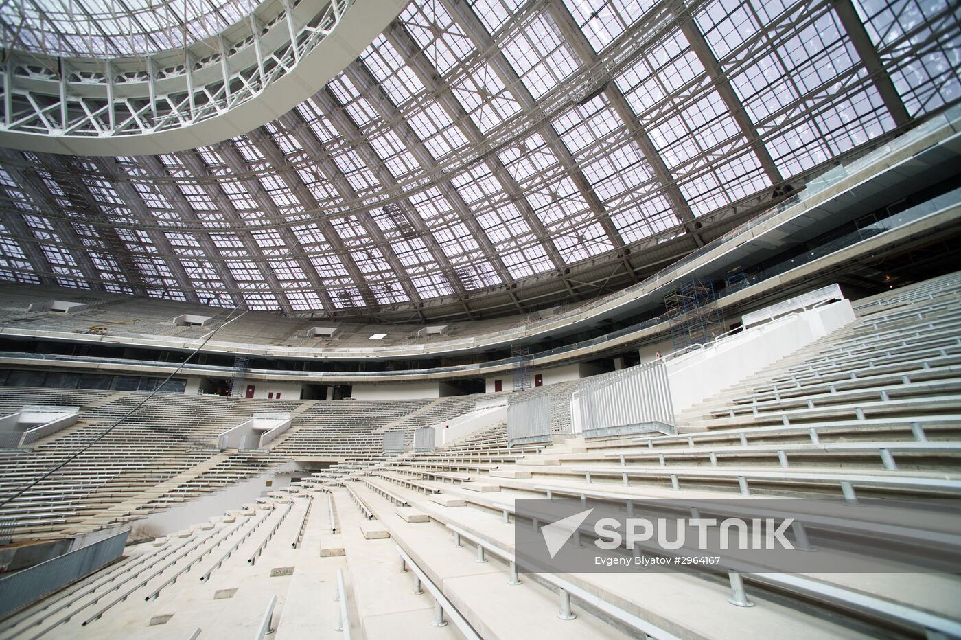 Moscow Mayor Sobyanin tours the Luzhniki Stadium construction site
