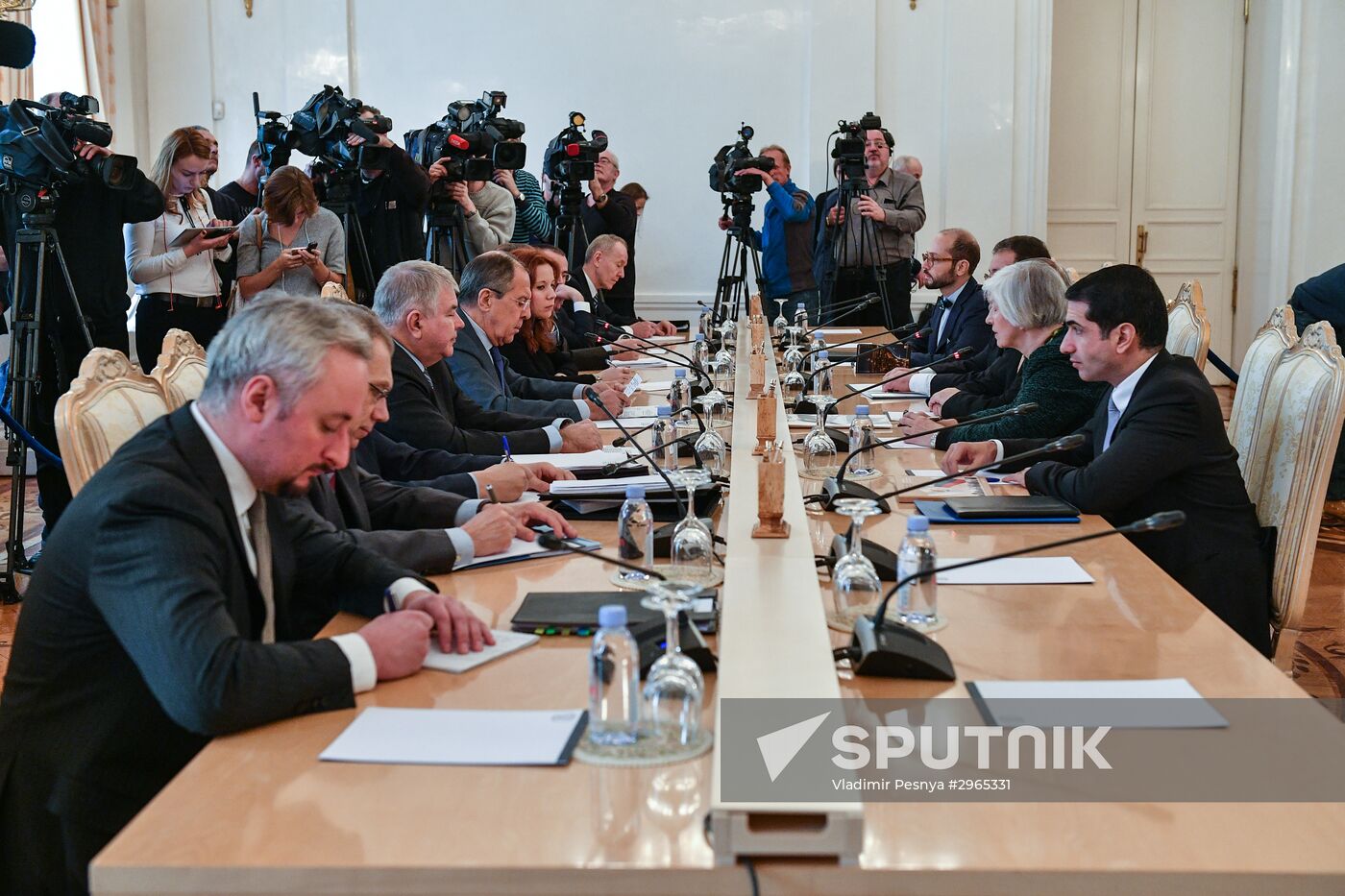 Russian Foreign Minister Sergei Lavrov meets with his Cypriot counterpart Ioannis Kasoulides