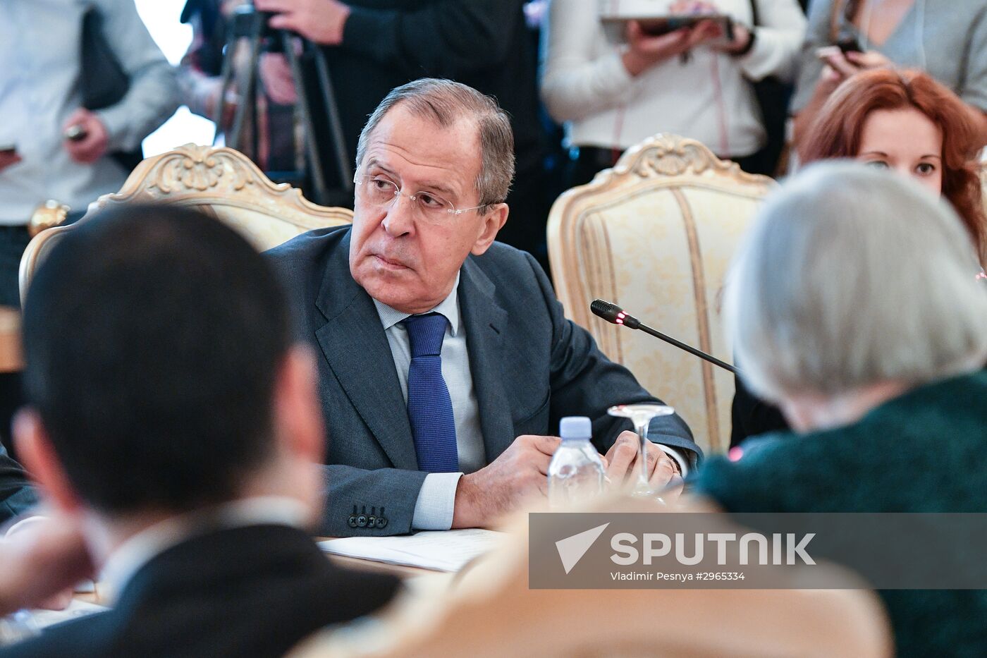 Russian Foreign Minister Sergei Lavrov meets with his Cypriot counterpart Ioannis Kasoulides