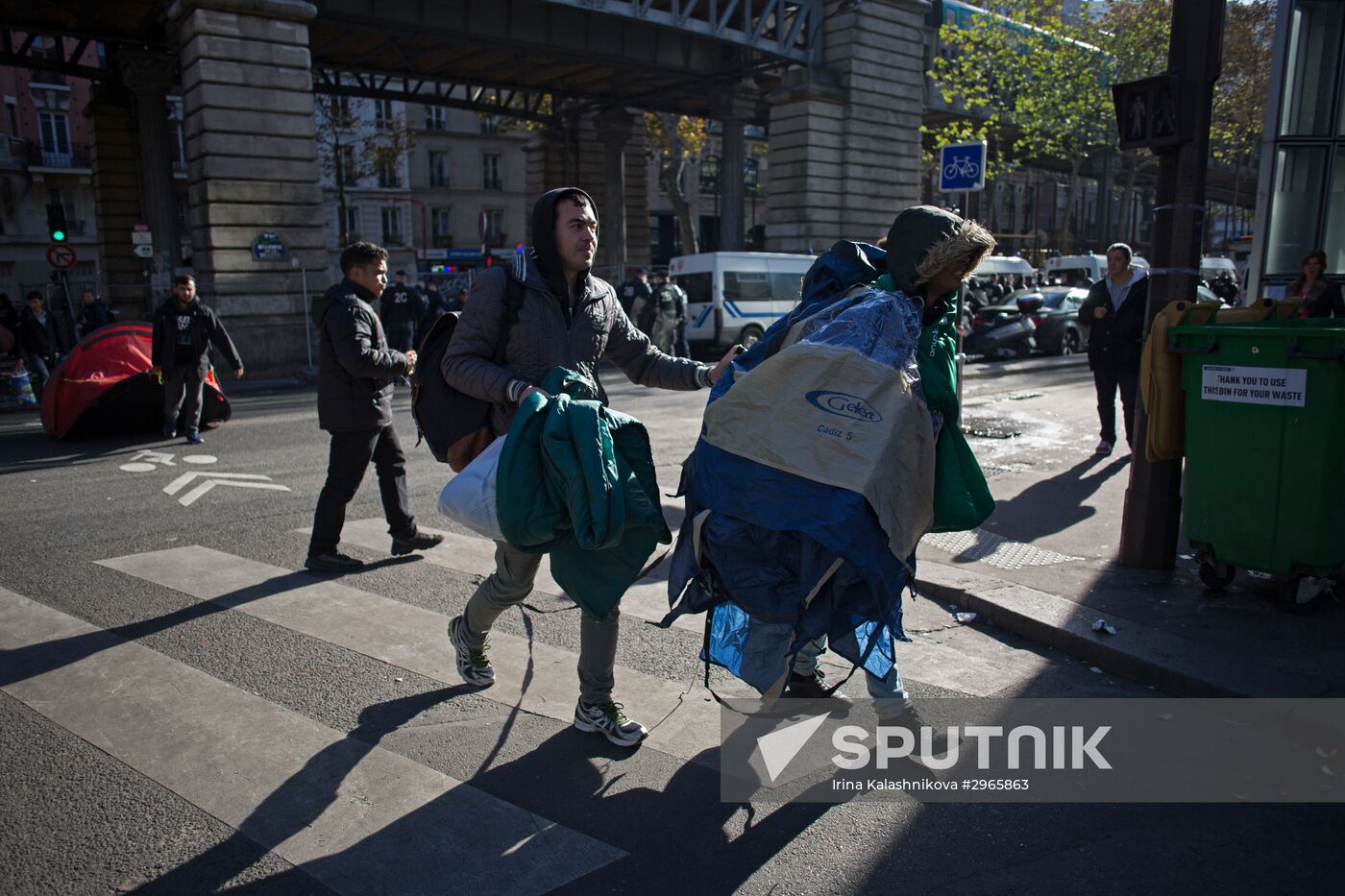 Situation at a Paris refugee camp