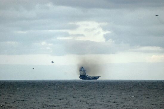 Transit of Russian Northern Fleet aircraft carrier group through the Norwegian Sea and the North Sea