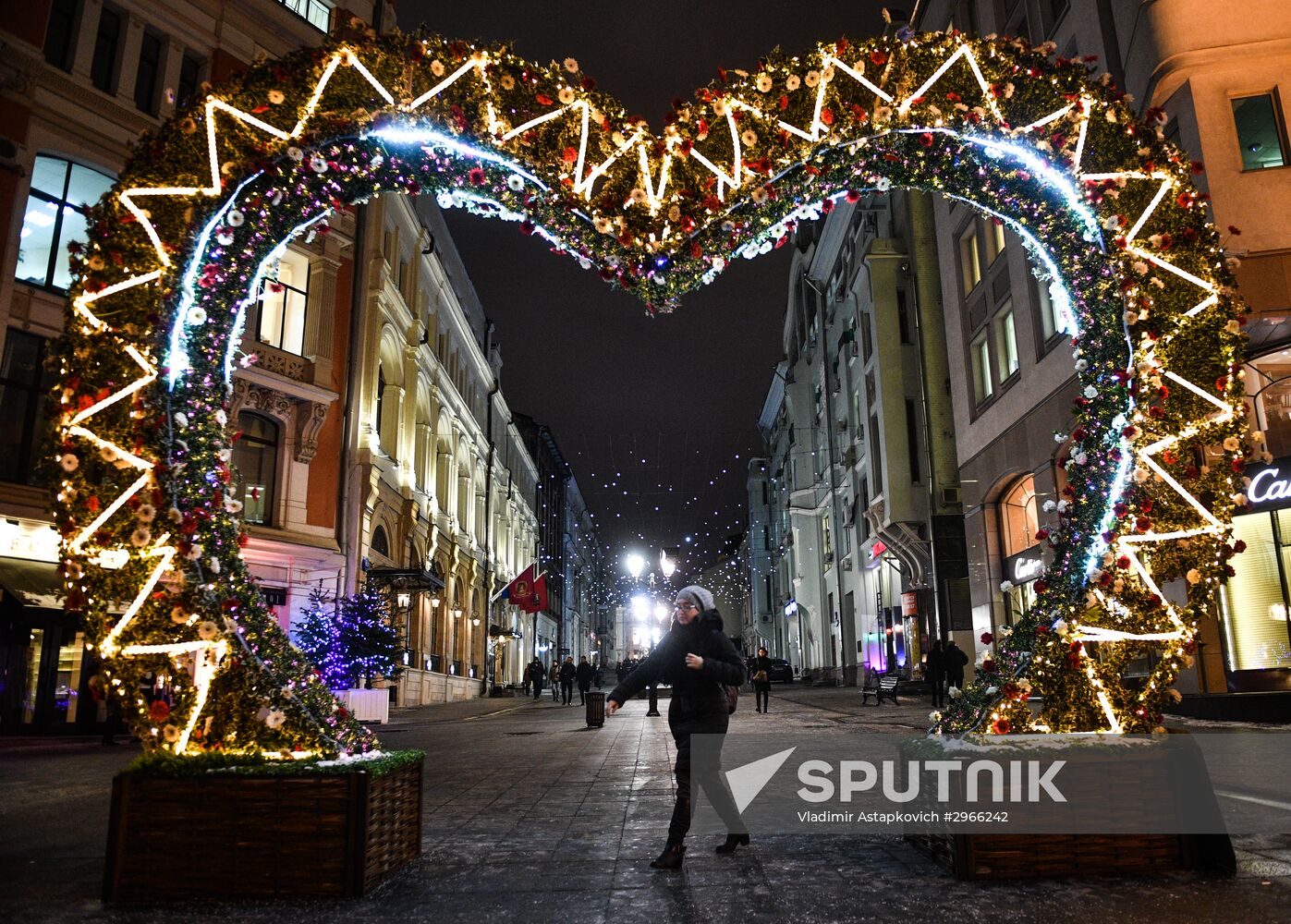 Evening highlighting in Moscow streets