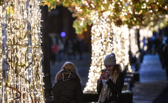 Evening highlighting in Moscow streets