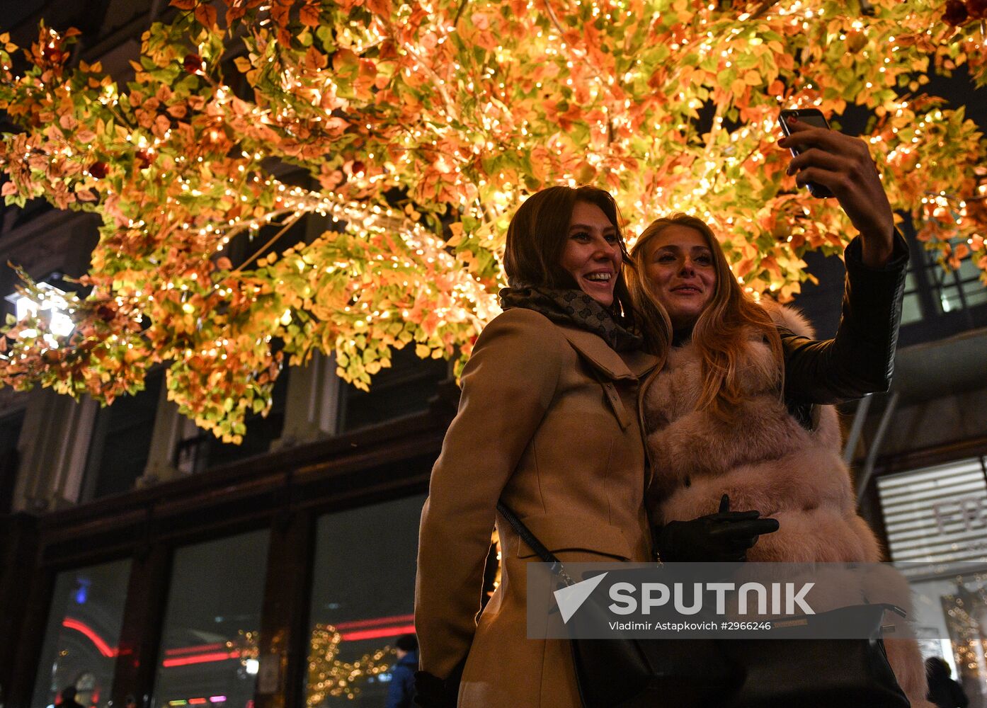 Evening highlighting in Moscow streets