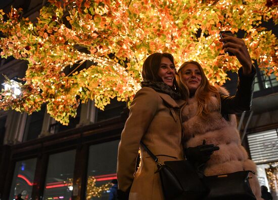 Evening highlighting in Moscow streets