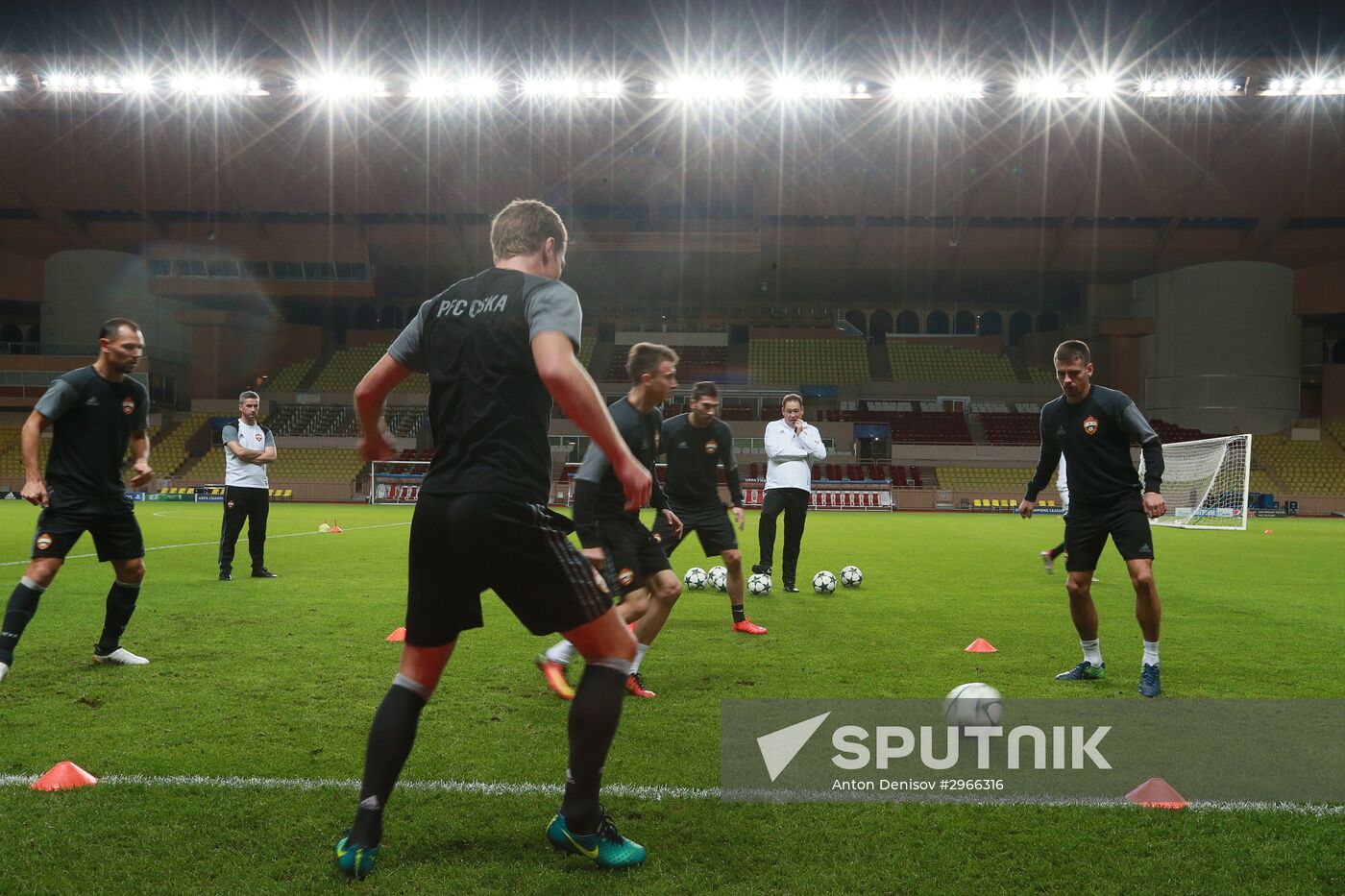 Football. Champions League. CSKA's training session