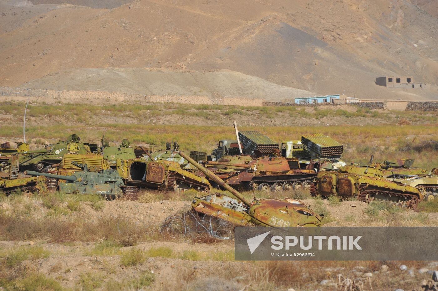 Damaged military equipment in Afghanistan