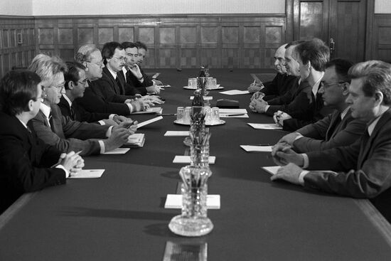West German Economy Minister Martin Bangemann visits USSR