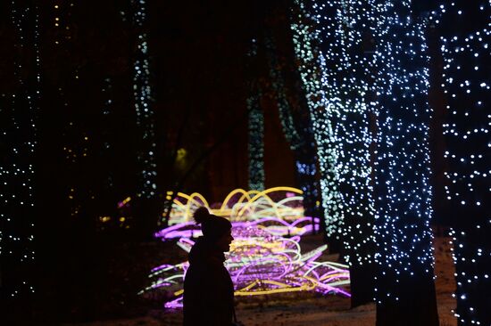 Evening highlighting in Moscow streets
