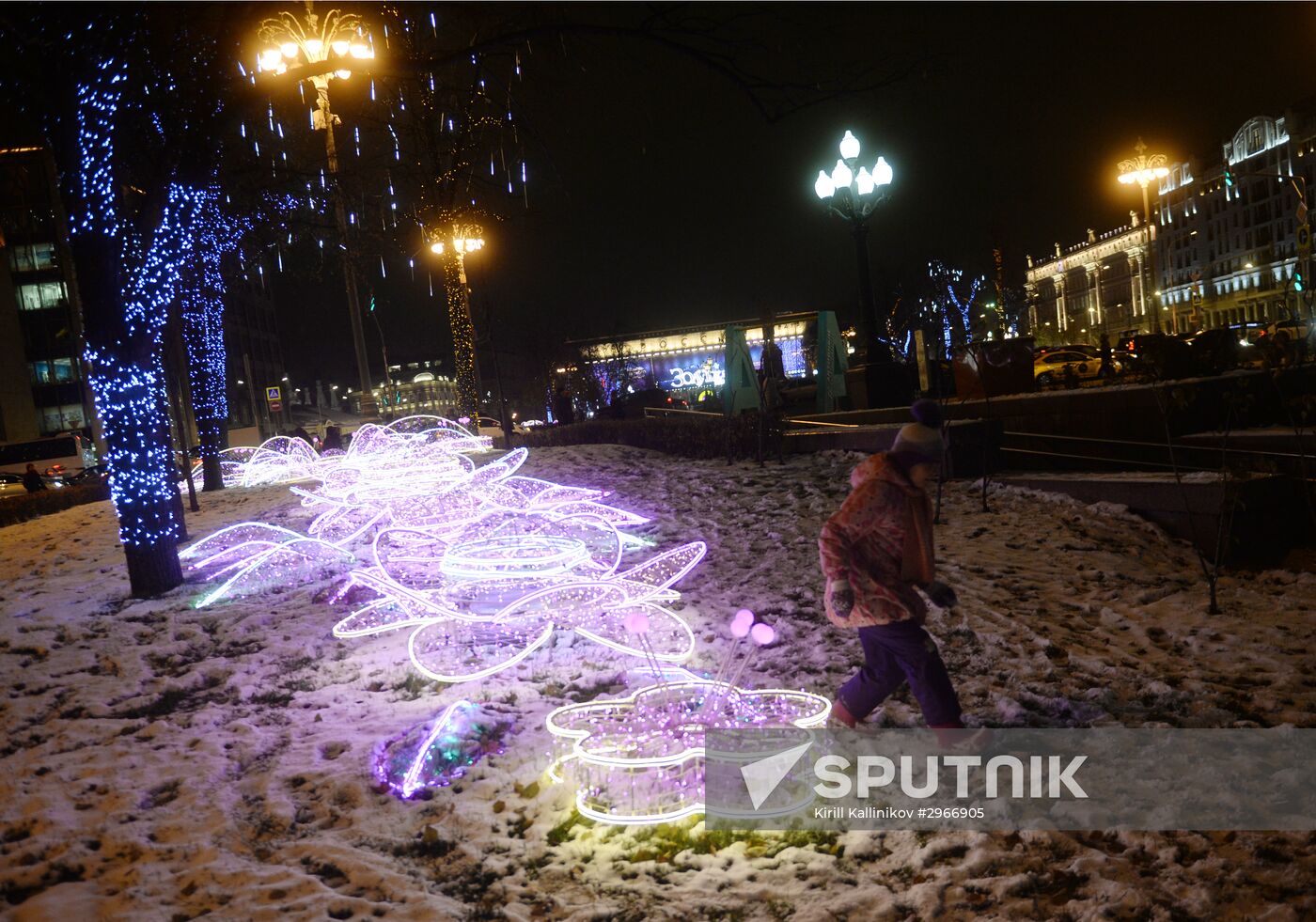 Evening highlighting in Moscow streets