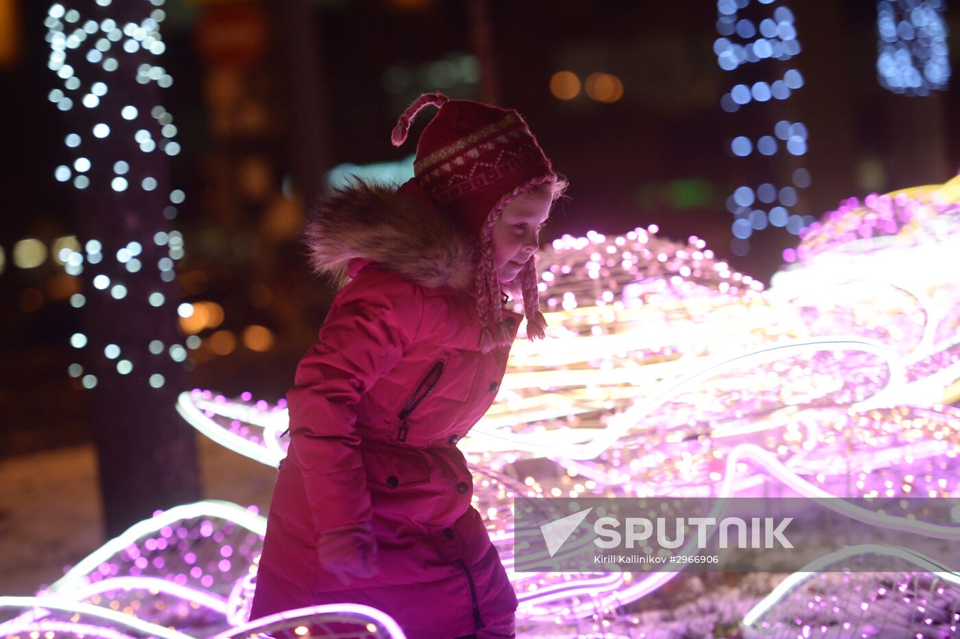 Evening highlighting in Moscow streets