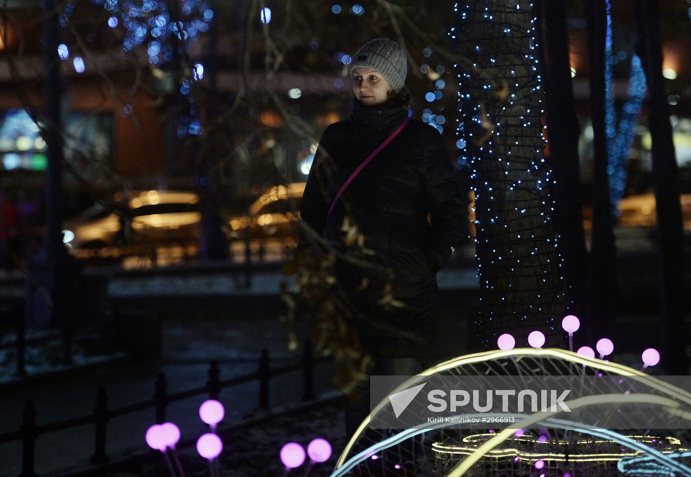 Evening highlighting in Moscow streets