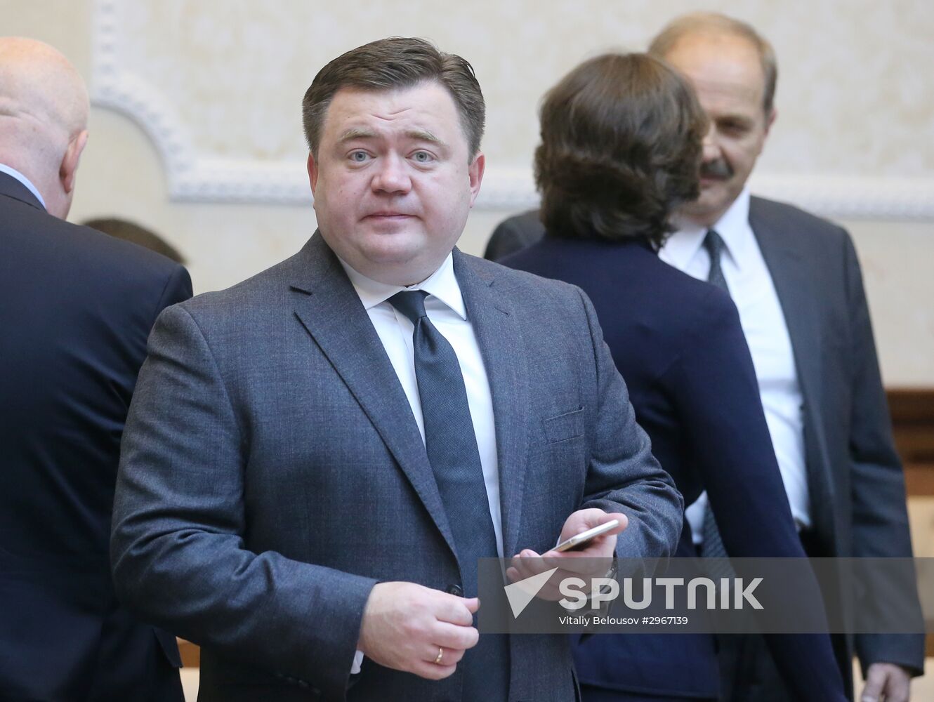 Russian Minister of Economic Development Alexei Ulyukayev meets with Hiroshige Seko