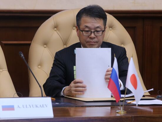 Russian Minister of Economic Development Alexei Ulyukayev meets with Hiroshige Seko