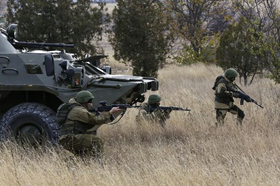 Exhibition performance of border guards in Crimea