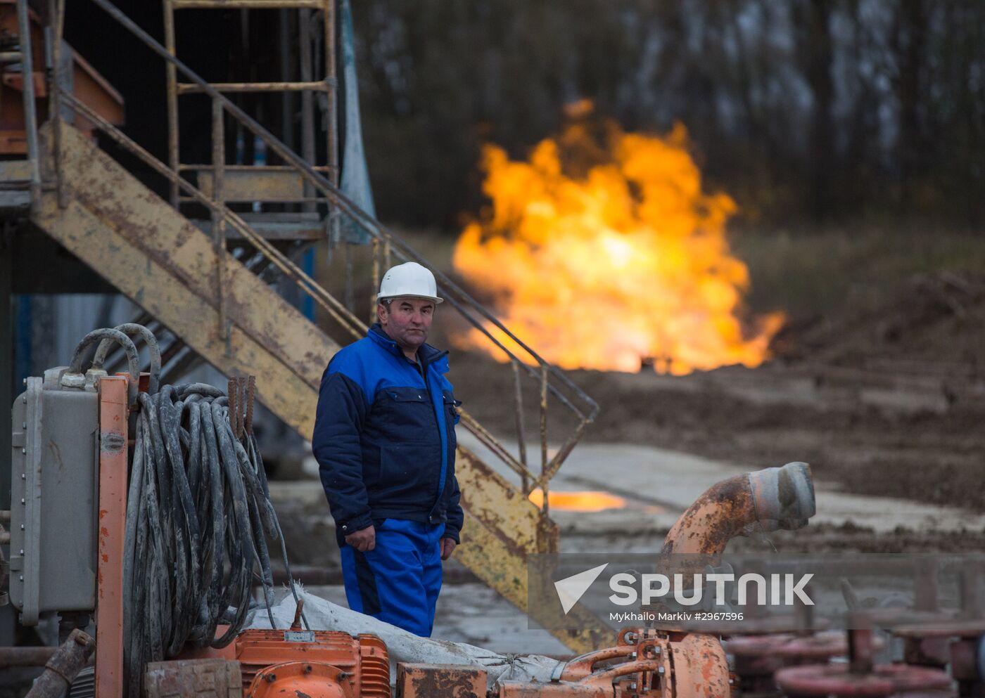Gas extraction at Kolodnitskoye gas field in Lviv Region
