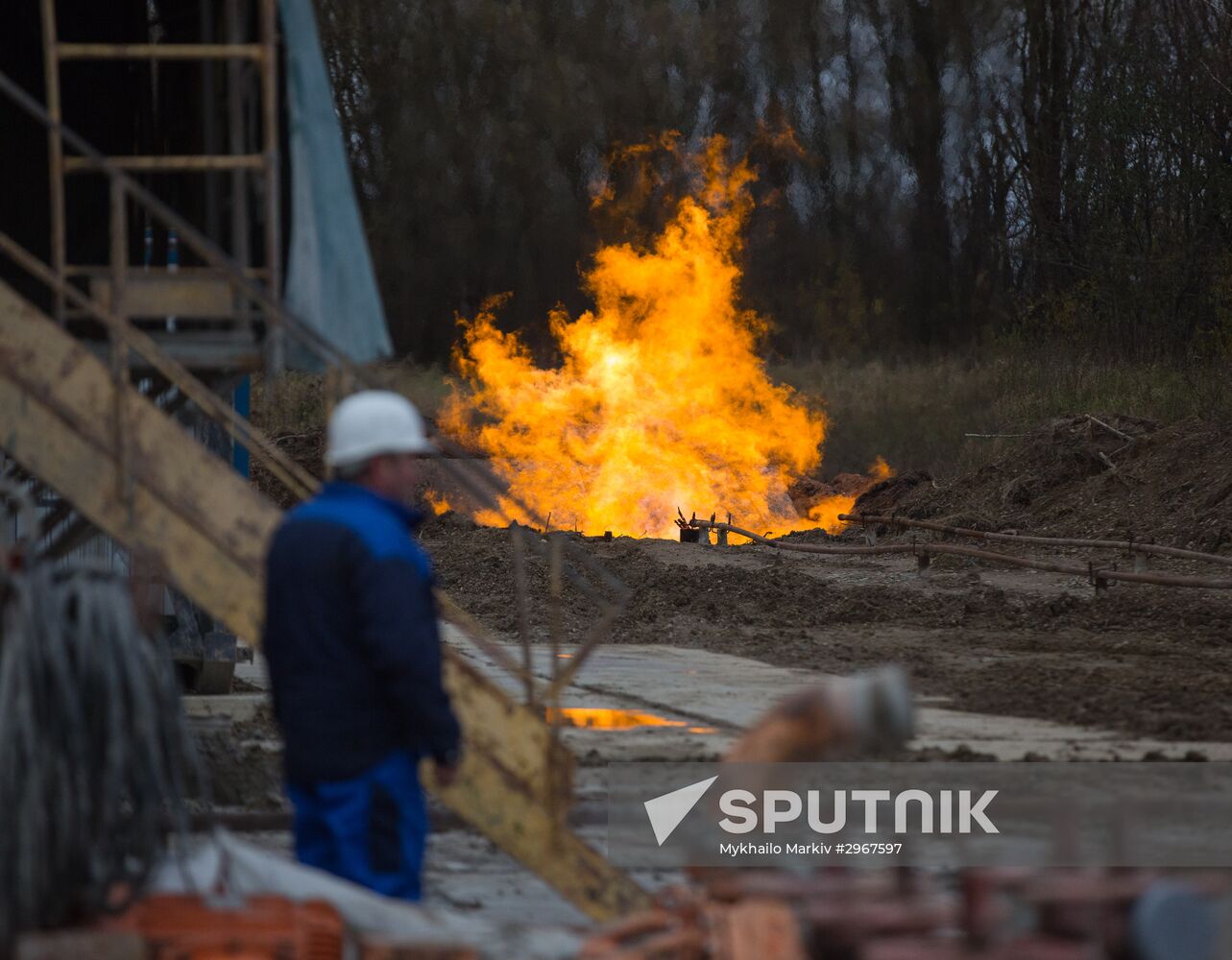 Gas extraction at Kolodnitskoye gas field in Lviv Region