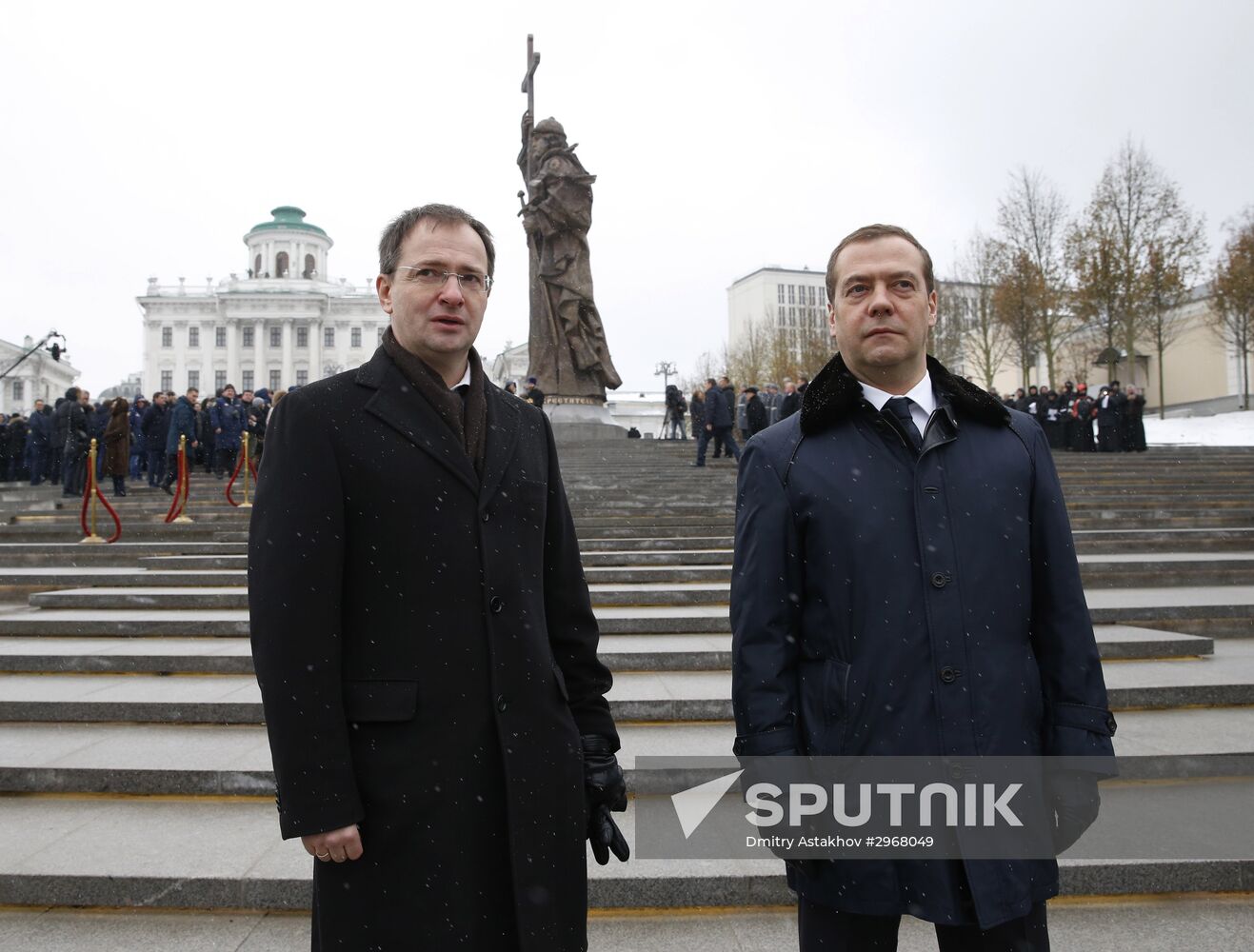 Russian President Vladimir Putin, Prime Minister Dmitry Medvedev attend ceremony to unveil Prince Vladimir monument in Moscow