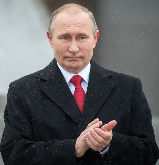 Russian President Vladimir Putin, Prime Minister Dmitry Medvedev attend ceremony to unveil Prince Vladimir monument in Moscow