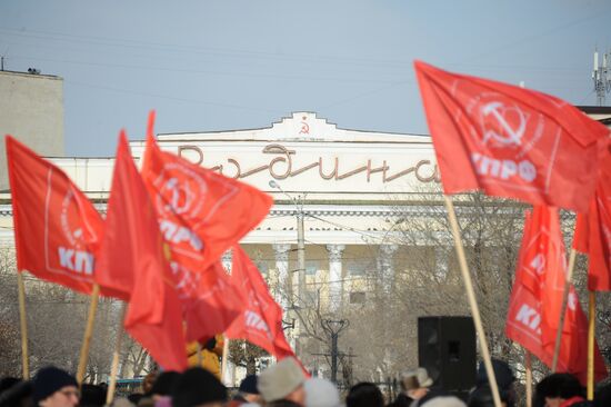 Processions marking 99th anniversary of October Revolution