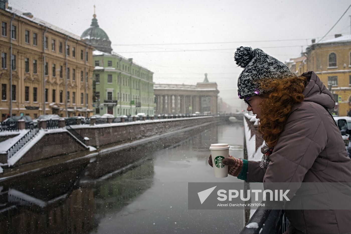 Snowfall in St. Petersburg
