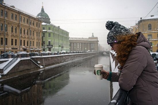 Snowfall in St. Petersburg