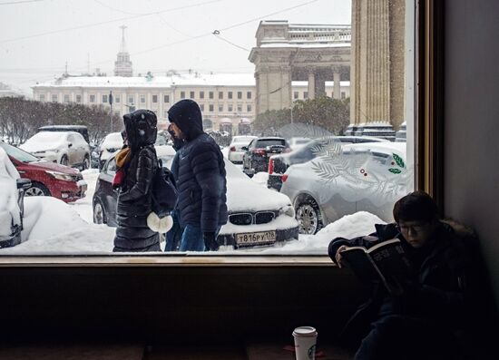 Snowfall in St. Petersburg