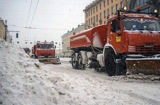 Snowfall in St. Petersburg