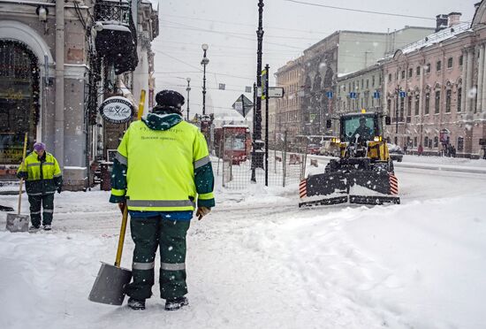 Snowfall in St. Petersburg