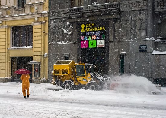 Snowfall in St. Petersburg