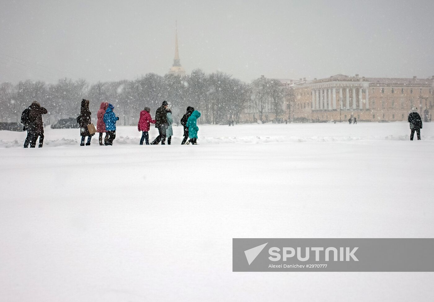 Snowfall in St. Petersburg