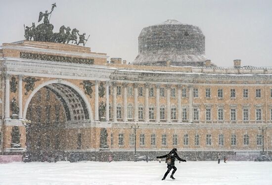 Snowfall in St. Petersburg