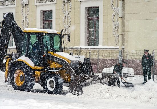 Snowfall in St. Petersburg