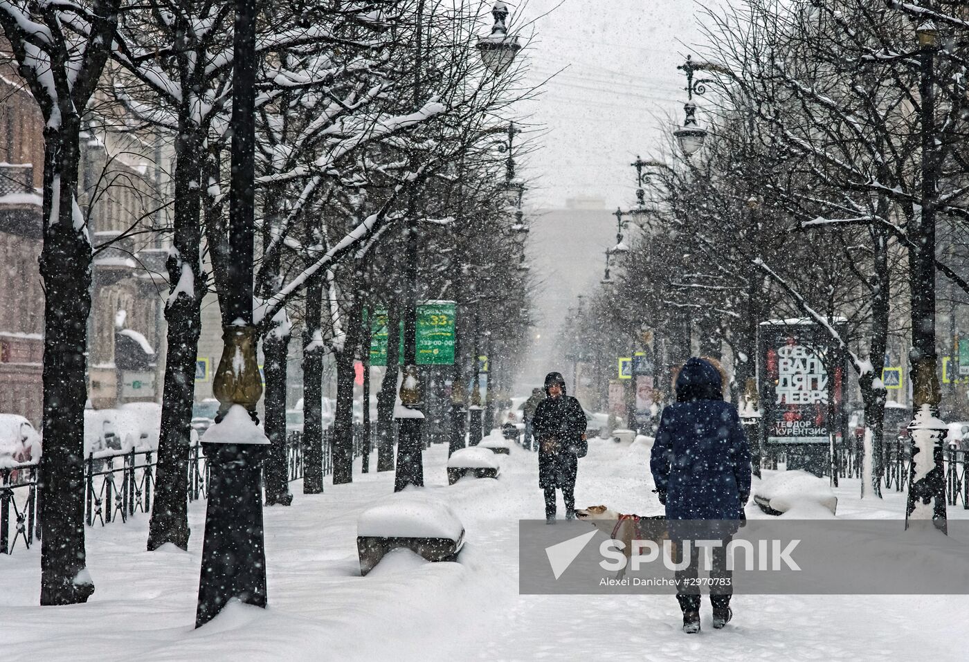 Snowfall in St. Petersburg