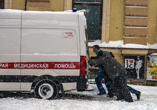 Snowfall in St. Petersburg