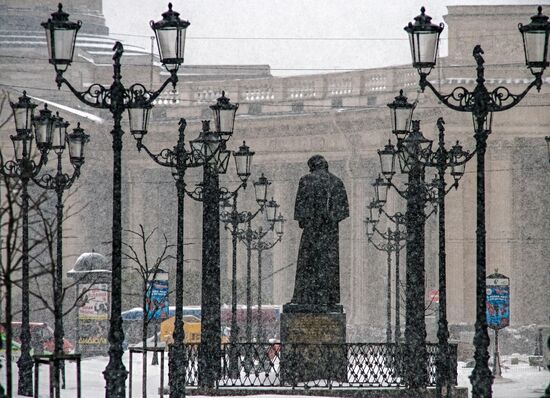 Snowfall in St. Petersburg