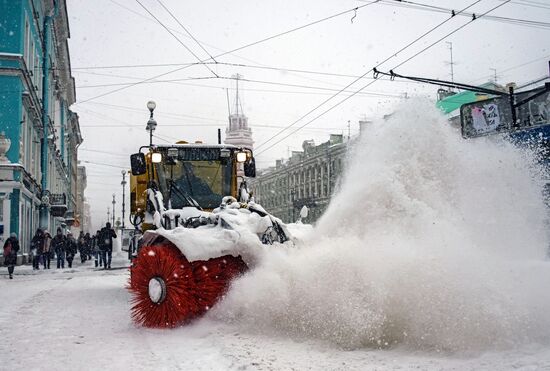 Snowfall in St. Petersburg