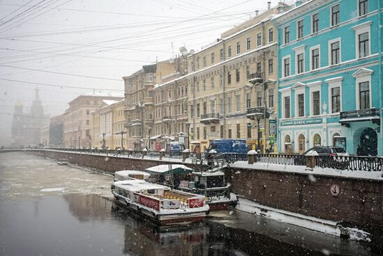 Snowfall in St. Petersburg